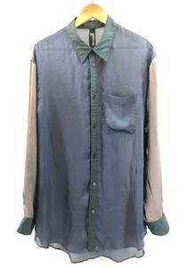  long sleeve shirt Ground Y ground wai Yohji Yamamoto GM-B03-836 navy gray dark green sia-3