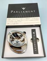 アッシュトレイ　灰皿　PARLIAMENT　パーラメント　金属製　シルバー　マッチ付き　非売品_画像1