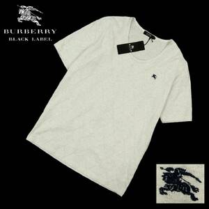 【B2238】【新品】BURBERRY BLACK LABEL バーバリーブラックレーベル Tシャツ トップス アーガイル柄 ホースマーク ホース刺繍 サイズ3