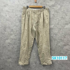 DOCKERS ベージュ ジップフライ タックチノパンツ W38L32 実寸W37in 405189124 USA 海外輸入 古着 SK10117