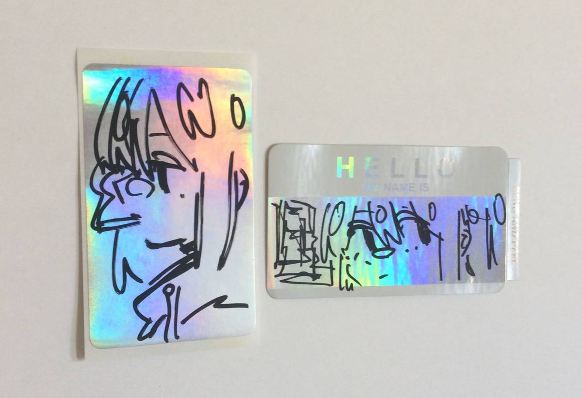 [Hand-drawn illustration hologram sticker] [Set of 2] ◆ Shigematsu/NANTOKA Painted Sticker ◆ Brand new and unused ◆a, Comics, Anime Goods, sign, Autograph