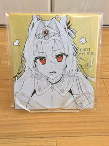 [ autograph illustration & autographed square fancy cardboard ]* APRICOT' Candy cat bell .[.. Christmas Daiwa scarlet ]* horse .* new goods unopened goods *