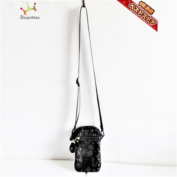 アナスイ ANNA SUI ショルダーバッグ - ナイロン 黒×ゴールド ミニ