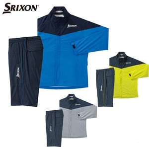 { new goods }Li/L Dunlop Srixon * sleeve removal and re-installation men's rainwear top and bottom set * high performance * Matsuyama Hideki Pro use *SMR1000* lime / L