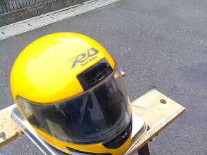  Gifu used helmet Yamaha full-face ROLL Bahn XS yellow color unused long time period stock goods .. used motorcycle supplies ... pavilion gift p trailing 