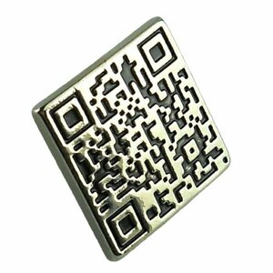 * значок булавка zlaperu булавка брошь QR код 2 следующий изначальный штрих-код серебряный & черный [ бесплатная доставка ]*