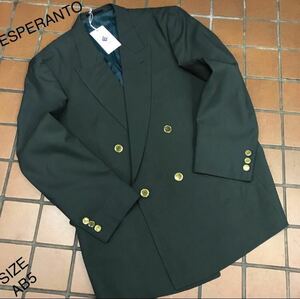 ★紳士服工房★【決算セール】★新品★春・夏ファッション/ESPERANTO 4釦1掛けダブルブレザー/サイズAB5/日本製/モスグリーン/ビンテージ