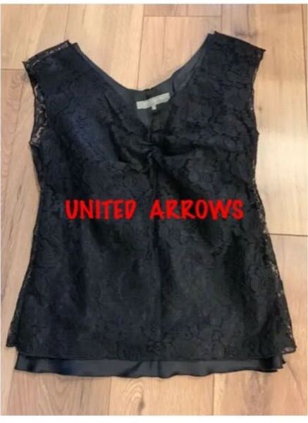 UNITED ARROWS ブラックノースリーブ サイズ38 ライナー付き