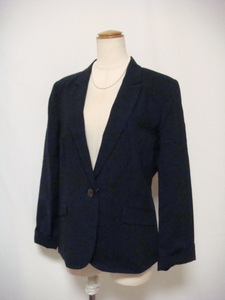 J406 new goods! refreshing ... stripe pattern summer wool . jacket dark blue 13 number commuting office prompt decision 