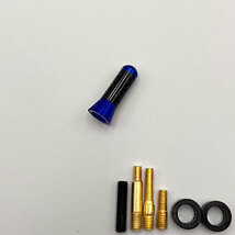 カーボンアンテナ スズキ ラパン HE22S 3.5cm ウルトラショート ブラックカーボン / ブルーアルマイト_画像5