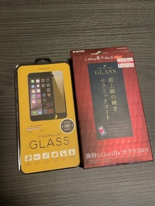 ELECOM（エレコム）iPhone用ガラスフィルム☆iPhone　8・7・6s・6向け☆（他社製）もう1枚も併せて！☆新品未使用