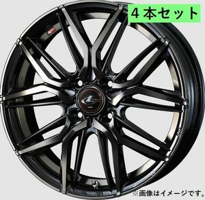 個人宅発送可能 ウエッズ Weds 17X6.5J +50 4穴 PCD100 PBMC/TI ホイール 4本セット LEONIS LM レオニス エルエム (40802)