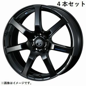 個人宅発送可能 ウエッズ Weds 18X8.0J +42 5穴 PCD114.3 PBK ホイール 4本セット LEONIS NAVIA 07 レオニス・ナヴィア ゼロセブン (39580)