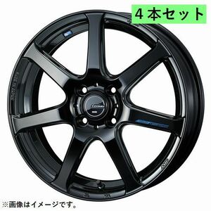 個人宅発送可能 ウエッズ Weds 16X6.0J +45 4穴 PCD100 PBK ホイール 4本セット LEONIS NAVIA 07 レオニス・ナヴィア ゼロセブン (39558)