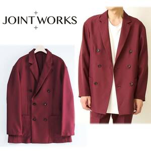 《JOINT WORKS ジョイントワークス》新品 ダブルブレスト ツイルワイドジャケット ユニセックス オーバーシルエット L A8008