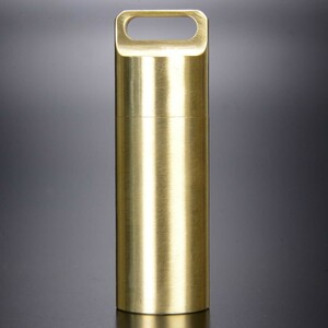防水カプセル 真鍮 ペンダントトップ 薬ケース [Lサイズ] ペンダントヘッド ネックレス ブロンズ メディカル 救急