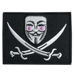 BRITKITUSA ワッペン V For VENDETTA キャリコ素材 ベルクロシート付き モラルパッチ