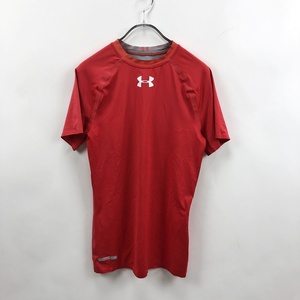 UNDER ARMOUR/アンダーアーマー コンプレッションウェア 半袖 ストレッチ素材 ヒート素材 メッシュ素材 レッド サイズL