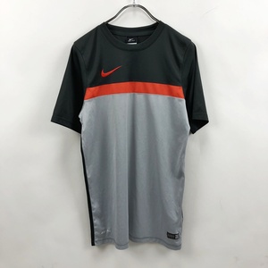 NIKE/ナイキ 半袖Tシャツ スポーツウェア メッシュ素材 ロゴ刺繍 ドライフィット グレー系 サイズM