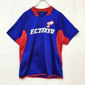 F.C.TOKYO/FC東京 ユニフォーム 半袖Tシャツ サッカー サイン入り ブルー レッド サイズM