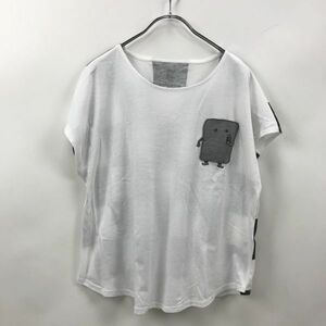 graniph/グラニフ×ゲゲゲの鬼太郎　半袖Tシャツ ぬりかべ チェック柄 ホワイト ブラック サイズF レディース