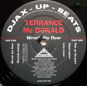 【12''】TERRANCE MCDONALD - Wreck The Floor【Djax-Up-Beats/1994年】