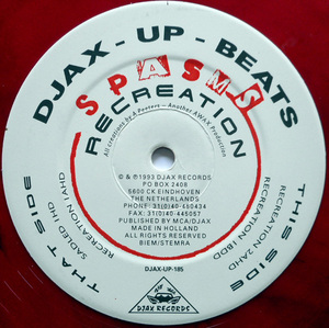 【12''】SPASMS - Recreation【Djax-Up-Beats/1993年Arno Peeters/赤ヴィニール盤】