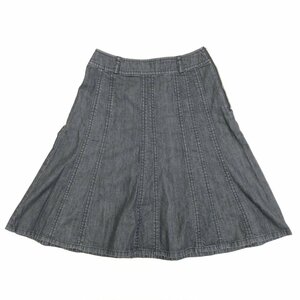 SONIA BY SONIA RYKIEL ソニアリキエル ストレッチ カラーデニム スカート 38(M) 黒 ブラック フレアスカート 国内正規品 レディース