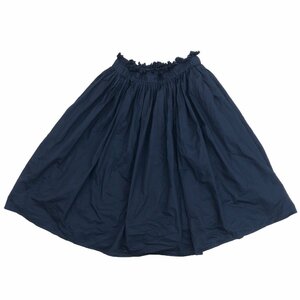 RAY BEAMS ビームス ストレッチ ギャザースカート 1(M) 濃紺 ネイビー ボリュームスカート ミディ丈 国内正規品 レディース