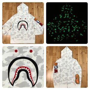 ★蓄光★ XL EMBROIDERY shark full zip hoodie City camo シャーク パーカー a bathing ape BAPE エイプ ベイプ アベイシングエイプ z4552