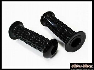 MADMAX バイク用品 Z1/Z2タイプ ハンドルグリップ 7/8インチ(22.2mm) ブラック(貫通) Z750 Z900 KH 250 400 750SS【送料800円】