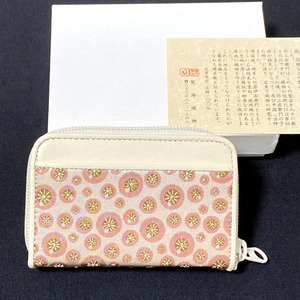 ★ Неиспользуемый ★ Новый [Hakata Japan Oshimai Textile] Традиционные ремесла * hakata ori * silk ◎ Card Case / Coin Swork / Coin Case