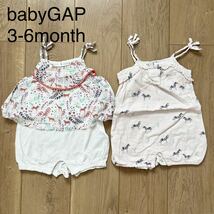 2枚セット baby GAP ベビーギャップ ロンパース　ショートオール サイズ60cm（3-6m_画像1