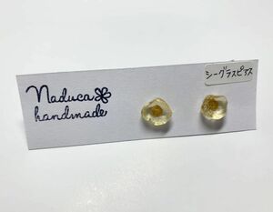 no.6 シーグラスピアス　ハンドメイド　新品