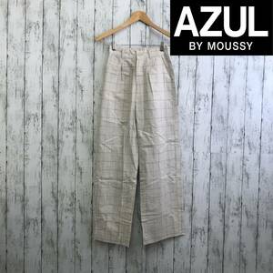 AZUL BY MOUSSY アズールバイマウジー Spring Check ワイドPT 　Sサイズ　ベージュ　チェック柄　S5.1-3　USED