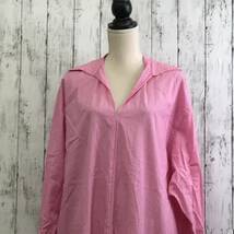 Ungrid 　アングリッド　ストライプシャツワンピース　Fサイズ　ピンク　ざっくりと1枚で着られるデザイン　ロング丈　S5.1-43　USED_画像2