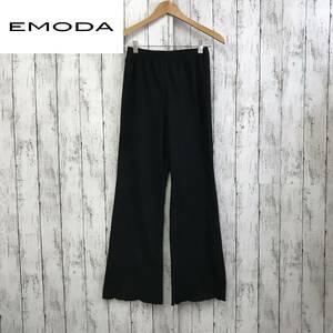 EMODA　エモダ　プリーツリラックスパンツ　Fサイズ　ブラック　ウエストゴム　S12-49　USED