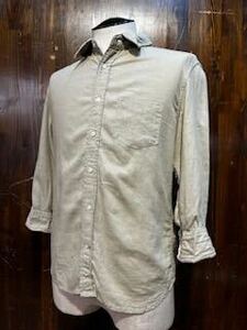 K837 men's shirt ciaopanic Ciaopanic . minute sleeve 7 minute sleeve beige linen rayon thin slim / M nationwide equal postage 370 jpy 