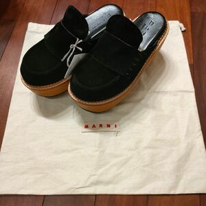 未使用品　展示品　MARNI　マルニ　ウェッジウッド　サボ　サンダル　スウェード　36