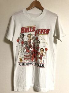 希少 1988年 ビンテージ CHICAGO BULLS 優勝記念 Tシャツ マイケルジョーダン S相当 メンズ ホワイト xpv