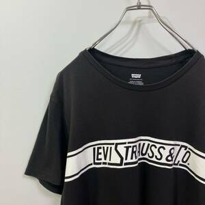 Levi's リーバイス ビッグ ロゴ プリント デザイン 半袖 クルーネック 天竺 Tシャツ 古着