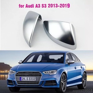 ![ free shipping ] Audi A3 S3 2013- 2019 for mat chrome silver rearview mirror cover protection cap car styling 