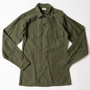 デッドストック 60s US ARMY OG 107 コットンサテン ユーティリティシャツ ミリタリー vintage Shirt 米軍 実物 アメリカ軍 ベトナム戦争