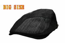 送料無料 新品 BIGサイズ 特大 RUBEN ブラックデニム サイドベルトハンチング 大きいサイズ メンズ 鳥打 帽子 フリーサイズ_画像2