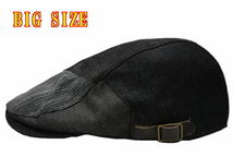 送料無料 新品 BIGサイズ 特大 RUBEN ブラックデニム サイドベルトハンチング 大きいサイズ メンズ 鳥打 帽子 フリーサイズ_画像4