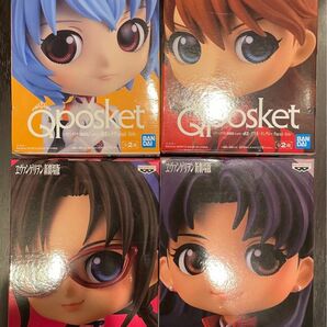 【新品未開封】4点セット　エヴァンゲリヲン　Qposket フィギュア　Aカラー レイ　アスカ　マリ　ミサト