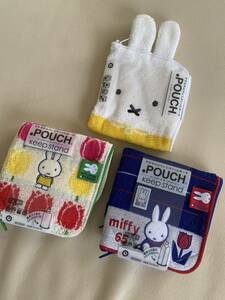 miffy/ミッフィー【新品】BOTOCO ボトコ ペットボトルケース ペットボトルカバー タオルハンカチ3枚ポーチ ファスナー開閉ナプキンケース