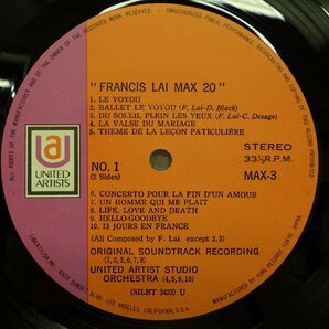 LP レコード 帯 Francis Lai フランシス レイ Francis Lai MAX 20 オリジナル サウンドトラック盤 【 E+ 】 E6106Zの画像5