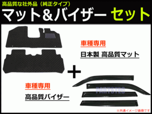 スズキ ワゴンR MH35S/MH55S 車種専用フロアマット（日本製マット）＋サイドバイザー（両面テープ＆金具付）【在庫あり】/ 29-16#+S20-4 *