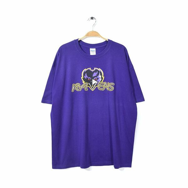 【送料無料】NFL ボルチモアレイブンズ Tシャツ 紫 パープル Baltimore Ravens アメフト サイズXL 古着 @BZ0044